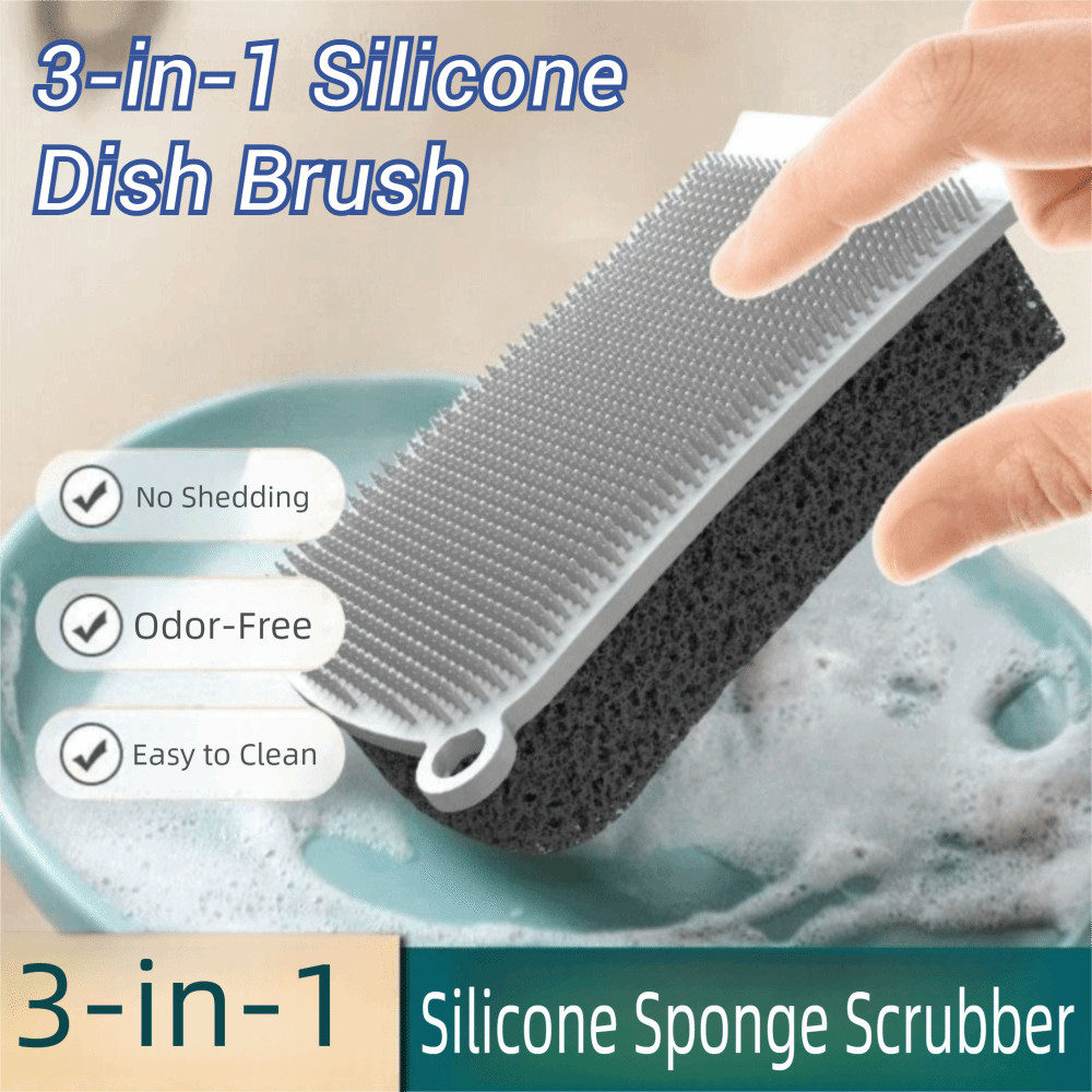Silicone Tap Washer - Alat Pembersih Piring 3-in-1 Sikat Spons