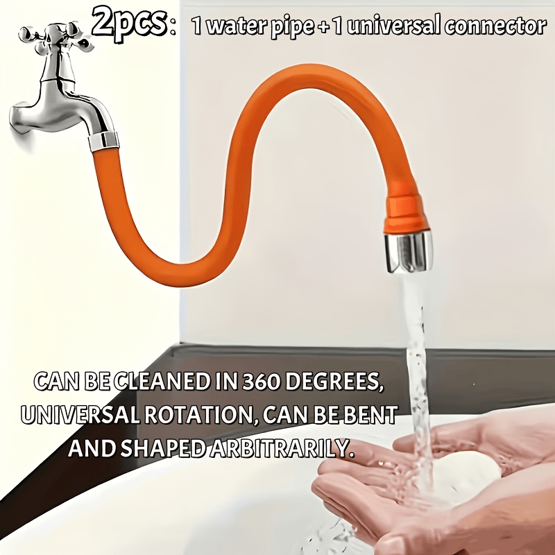 Flexible Hose Braided - Pemanjang Keran Lipat 2-in-1 dengan Aerator